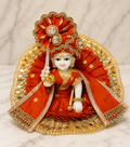 Laddu Gopal Red Dress – Handmade Poshak with Matching Choli, Pagdi & Patka