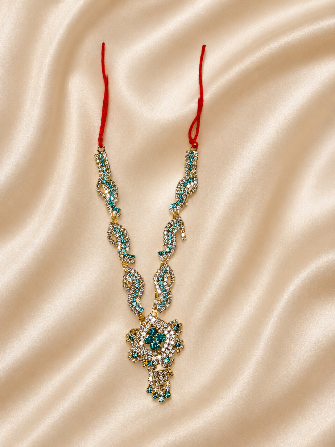 Laddu Gopal Premium Diamond Mala Necklace | Elegant Shringar Jewelry for Kanha Ji | Handmade Devotional Ornament