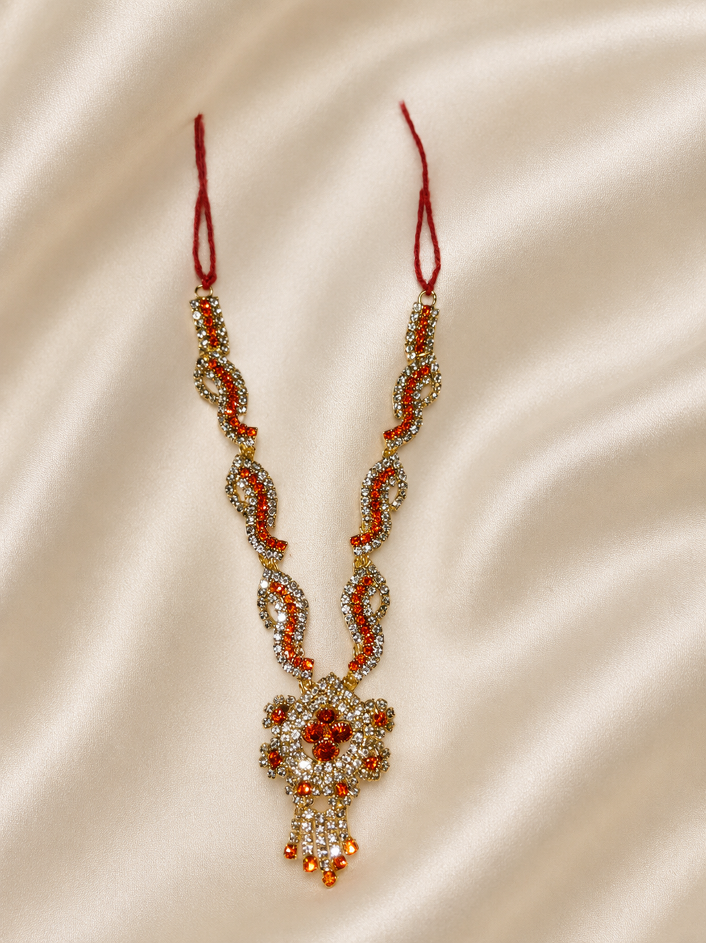 Laddu Gopal Premium Diamond Mala Necklace | Elegant Shringar Jewelry for Kanha Ji | Handmade Devotional Ornament
