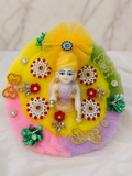 Laddu Gopal Designer Floral Poshak with Pagdi | Handmade Fancy Shringar Dress Set for Kanha Ji