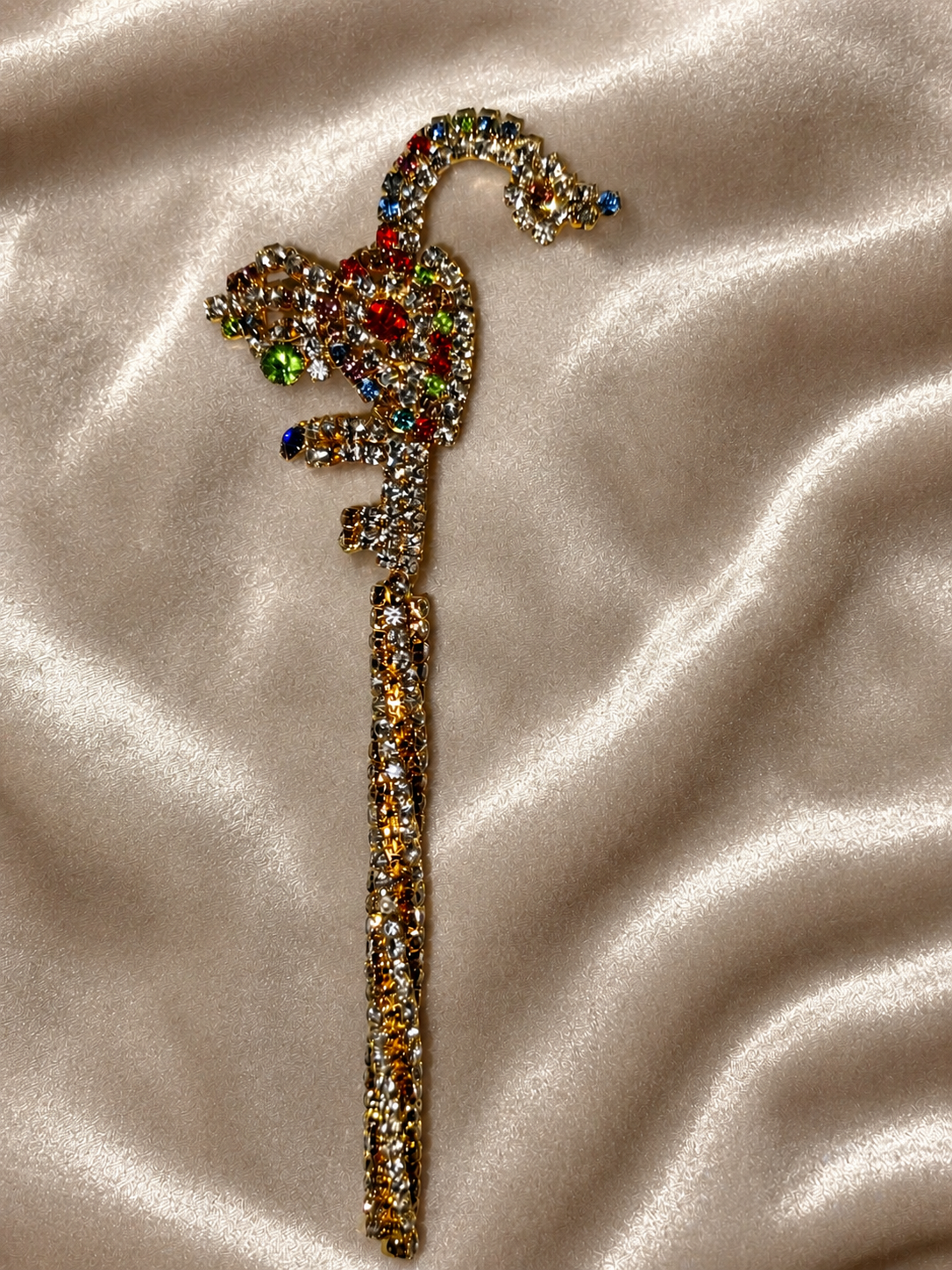 Laddu Gopal Designer Diamond Bansuri | Premium Krishna Flute for Shringar | Handmade Decorative Murli